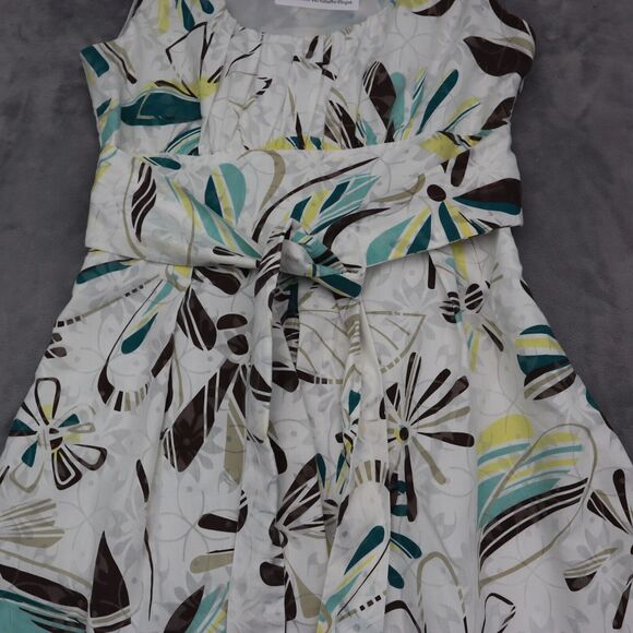 Dressbarn Dress Womens 4 Multicolor Sleeveless Scoop Neck Pleated Knee Length - Picture 11 of 16